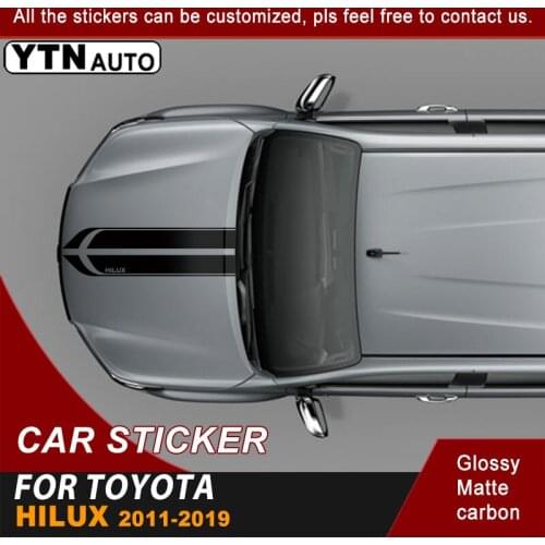 Car Decal Hood Scoop Stripes Racing Graphic Vinyl Decoration Car Sticker Accessories For Toyota Hilux Revo Vigo 2011-2018 2019