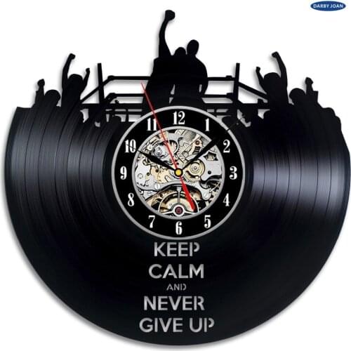 Boxing Design Vinyl Wall Clock Gift Room Modern Home Record Vintage Decor saat,clock,large 12 inch