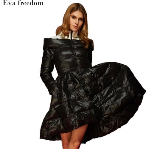 Winter fashion brand big swing warm 90% White duck down parkas coat Europe creative design was thin longer thicker jacket wj1107