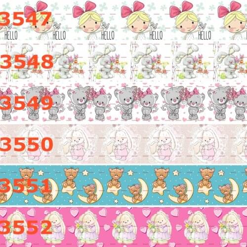 10yards - different sizes -Cartoon pattern printed Grosgrain ribbon - Cutie/lovely/girl cartoon ribbon