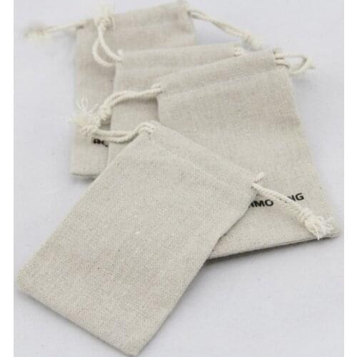 100pcs/lot CBRL jute linen jewelry pouches custom linen fabric jewellery dust bags for toiletry cereal bracelet packaging