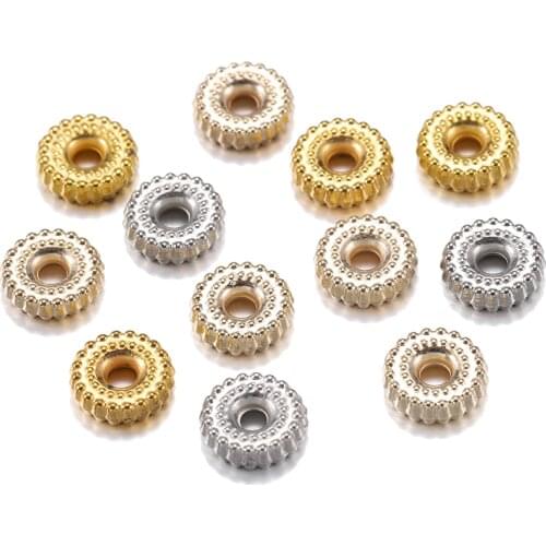 200pcs/lot Gold Rhodium CCB Plastic Charm Bracelet Beads Findings Loose Spacer Beads For Jewelry Making Supplies DIY Accessories