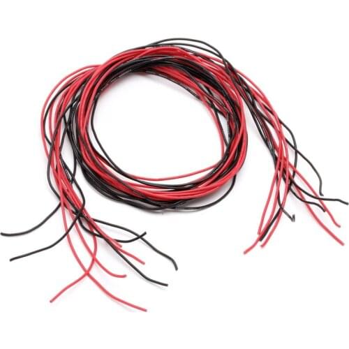 2020 New 24AWG Silicone Gauge Flexible Stranded Wire Copper Cable 10 Feet Fr RC Black Red 1.5m Black Wire and 1.5m Red Wire