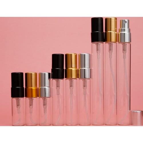 3 Pcs 10ml Refillable Glass Metal nozzle Perfume Spray Bottle Spray Atomizer Portable Travel Cosmetic Container Perfume Bottle