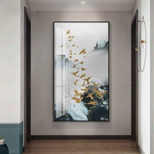 Abstract Arch Traditional Chinese Landscape Corridor Canvas Paintings Wall Art Print Posters Pictures for Living Room Home Decor