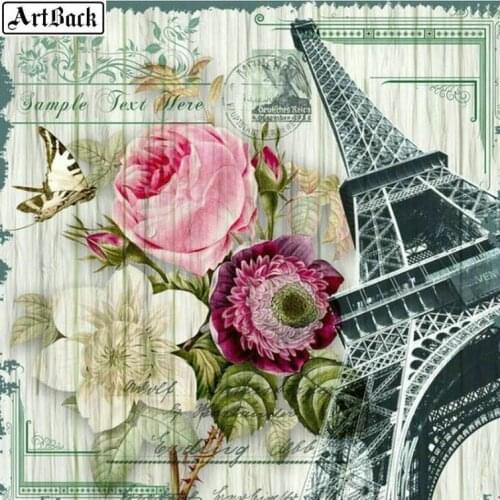 Diamond painting Paris Tower flower landscape 5d full square round diamond mosaic crafts new 12 style sticker decoration