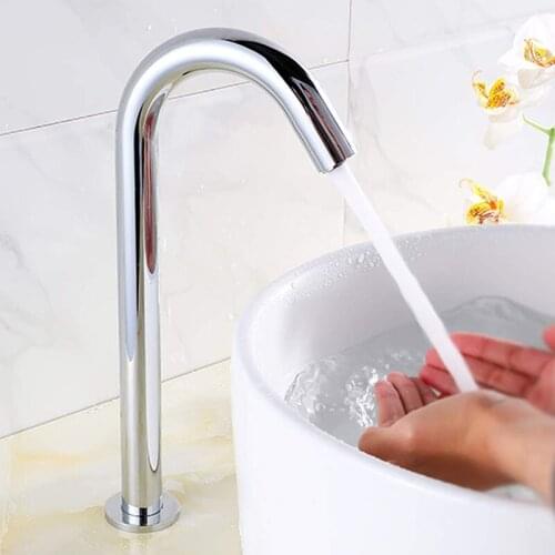 Automatic Sensor Touchless Bathroom Sink Faucet Smart Hot Cold Water Basin Faucet Hands-Free Bathroom Kitchen Water Tap