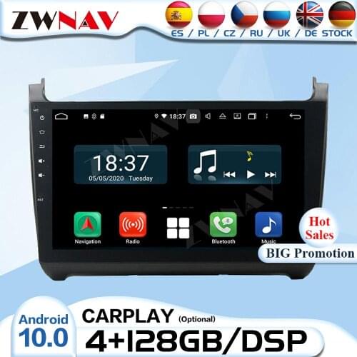 128G 2 Din Carplay Android 10 Radio Receiver For Volkswagen VW POLO 2015 Audio Stereo Video Player CAR GPSNavigation Head Unit