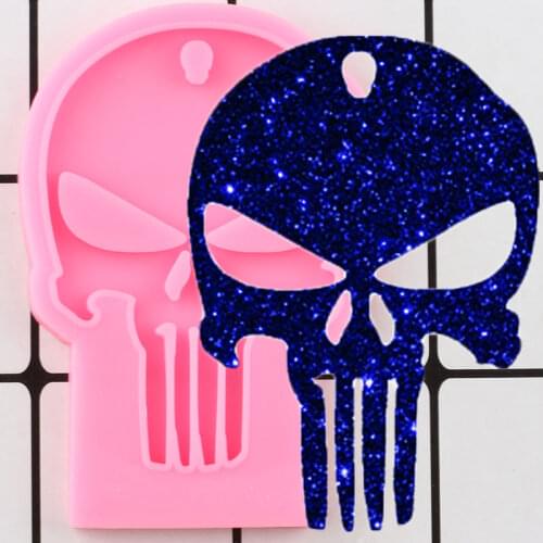Shiny Halloween Skull Silicone Mold Craft Custom Keychain Pendant Clay DIY Jewelry Making Epoxy Resin Molds Charms Mould