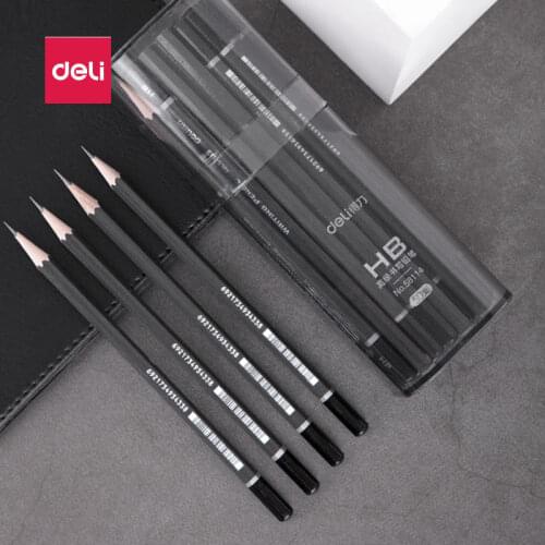 Deli HB hexagonal advanced graphite writing sketch pencil, drawing basswood pencil, student office stationery