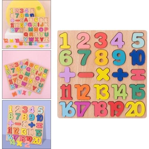 Wood 1-20 Number Puzzle Pre- Calculation Learning Board Activity Gift