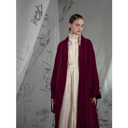 Designer womens original 2020 autumn new woolen literary elegant temperament windbreaker jacket