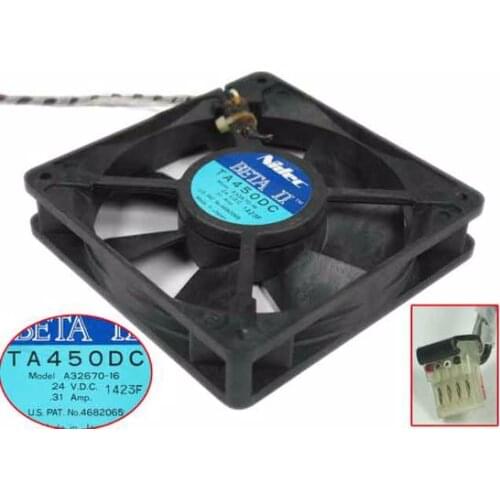 Nidec A32670-16 DC 24V 0.31A 2-wire 120x120x25mm Server Cooling Fan