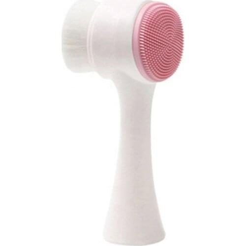 Double-sided Silicone Facial Cleanser Wash Brush Soft Mild Fiber Face Cleaning Washing Tool Skin Care Tool