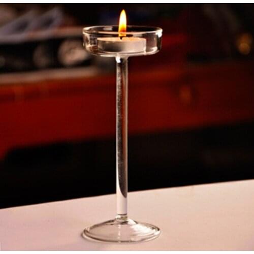 European handmade glass crystal tall candlesticks Home Decoration