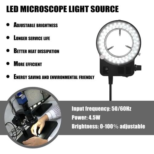 KKMOON LED Round Light for Microscope Lamp for Microscope Brightness Adjustable Microscope Light