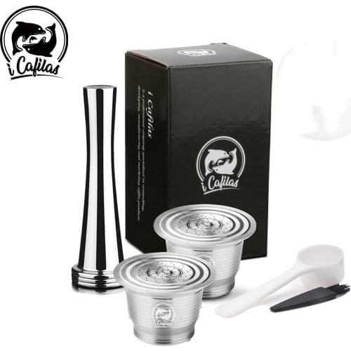 ICafilasReusable Coffee Capsule For Nespresso Machine Refilable Filter For Cafeteira Nespresso inissia Stainless Steel