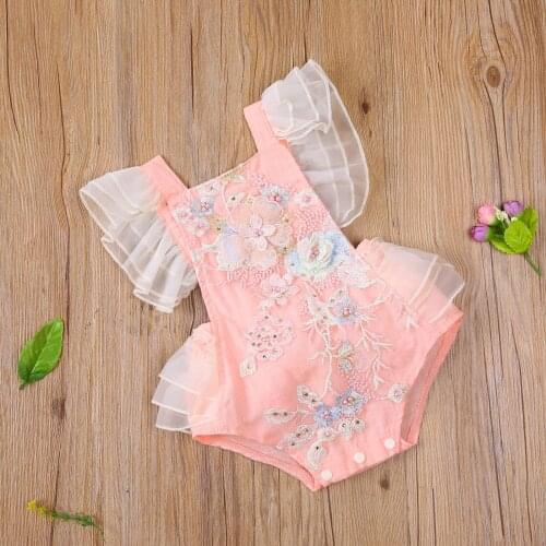 Sleeveless Romper For Infant Baby Girls Lace Lovely Children Kids Children Toddler Outwear Newborn Kids Backless Playsuits