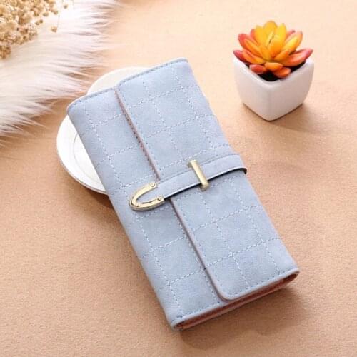 Hot Selling 2017 Women Vintage Long PU Leather Trifold Purse Coin Wallet Handbag Money Bag