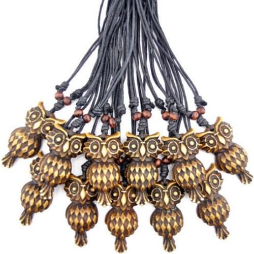 LOT 12PCS Handmade Tribal style totem Owl Pendants Necklace MN445