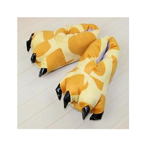 Lovely Giraffe Orange Cotton Animal Slippers Paw (Kid:21cm,Femal:26cm,Male:31cm)