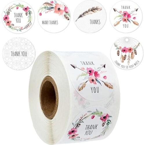 500pcs/roll Cute Thank You Stickers for wedding party decoration diy gifts scrapbooking Thank You for Your Order sealing labels