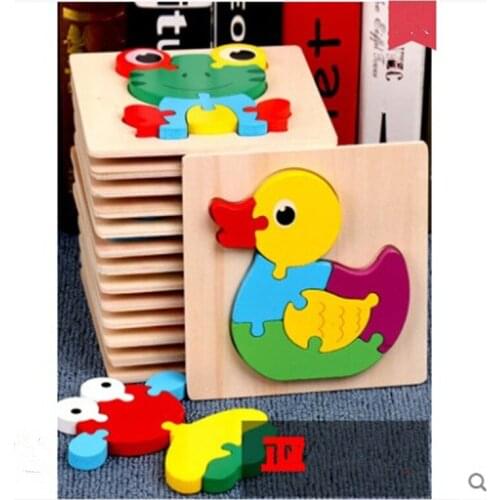 Learning Toys Educational Wooden Toys for Children Early Learning Puzzle 3D Cartoon Animal Traffic Puzzles Intelligence Jigsaw