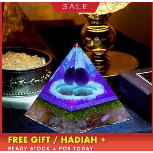 AURA REIKI Orgonite Reiki Opal Pyramid Marriage Wishing Jewelry Natural Crystal Resin Crafts Glamour Jewelry Decoration C0043