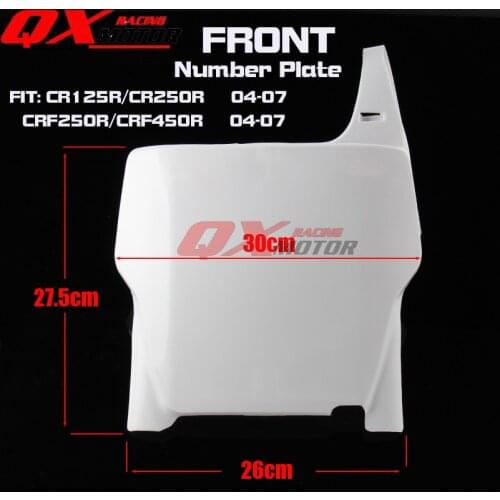 Front Number Plates Name Plate For CR125R CR250R CRF250R CRF450R 04-07 Off road Racing Motocross free shipping