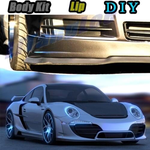 Car Bumper Lip Front Spoiler Skirt Deflector For Porsche 911 GT GT1 GT2 GT3 912 959 Carrera Car Modifie Body Kit VIP Hella Flush