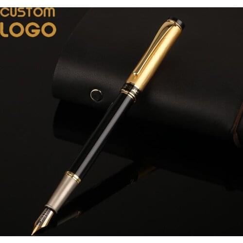 Fountain Pen 0.5mm Office Stationery Nib School Student Gift Metal Customized Logo Luxury Refillable Fountain Pen