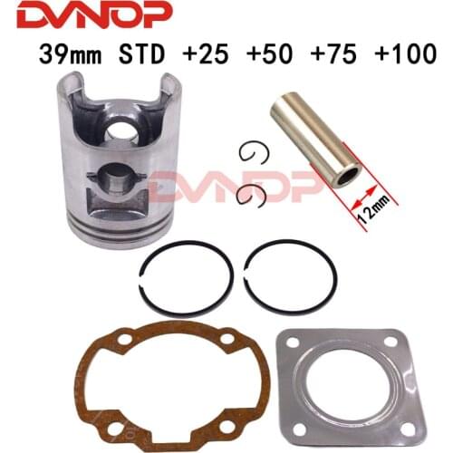 Motorcycle piston ring DIO50 scooter piston ring piston diameter of 39mm +25 +50 +75 +100 piston pin for 12mm