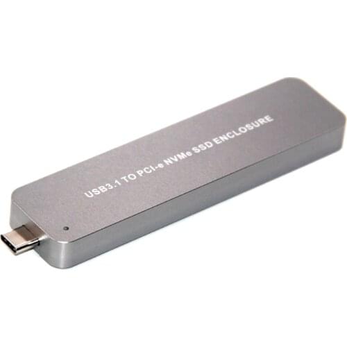 Portable Retractable Type-C USB 3.1 to M.2 NVME PCIE SSD Mobile Drive 10Gbps Aluminium Alloy M.2 M key PCI Express HDD Enclosure