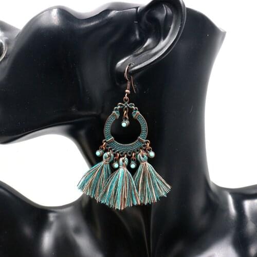Drop earrings Bohemian Handmade Statement Tassel Earrings Female Summer Style Vintage Ethnic Lady Hot Sale Fashion Jewelry