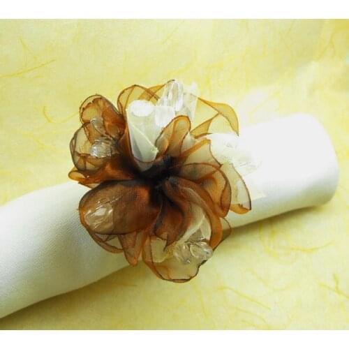 Silk Rose napkin ring, pearl napkin holder