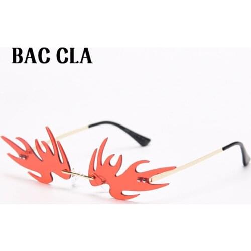BAC CLA Vintage Woman Sunglasses Rimless Funny Accessories Gold Metal Male Sun Glasses Cat Eye Frameless Birthday Party Gifts