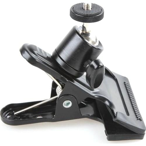 Universal Photography Light Stand Clip Camera Holder Metal Grip Clamp Mount with Standard Ball Head 1/4 Screw For Studio Camera