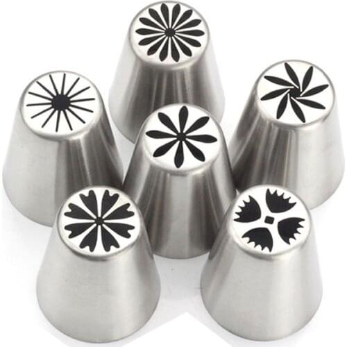 High quality Stainless Steel Russian Spray Nozzles Pastry Decorating Tools Cake Cupcake Icing Pip Kitchen Accessories