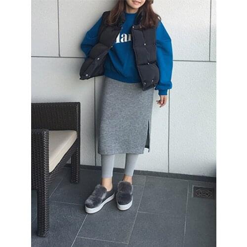 Maxi Skirt Straight Empire Casual Faldas Skirt Mujer Cotton None Tutu Saia Longa Solid New Top 2021 Warm