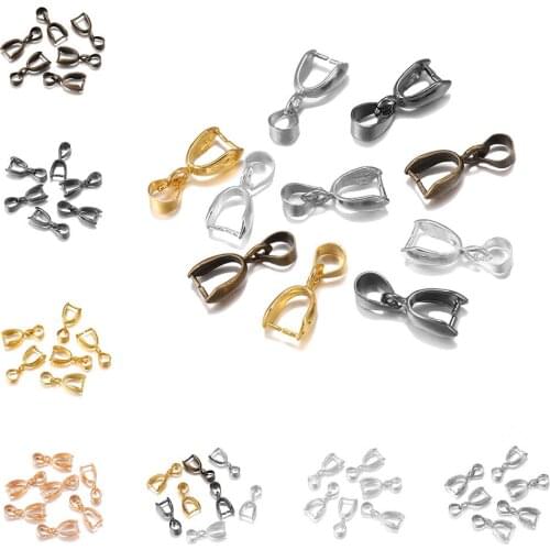 50Pcs/lot Melon Seeds Pinch Buckle Pendants Clasps Clips Connectors Copper Charm Bail Beads Hook Supplies For Jewelry Wholesale