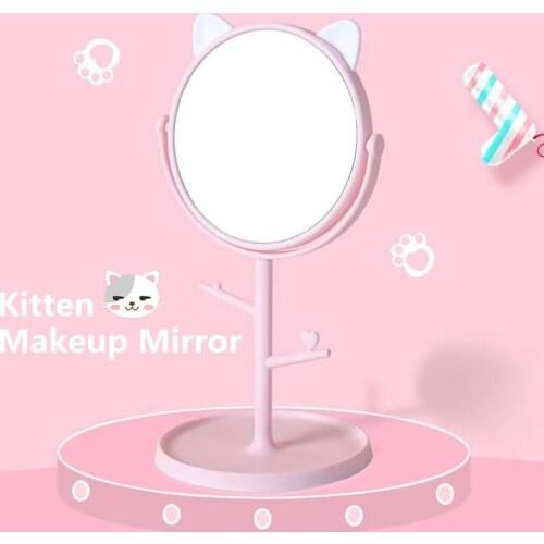 1pc Mirror Makeup Mirror Decorative Mirror Cartoon Creative Beauty Tools For with Cosmetics Storage shelf Tabletop Travel