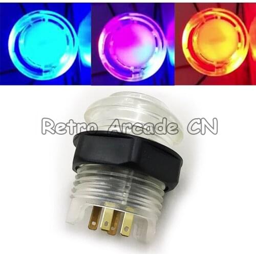 1pc Arcade Push Button 28mm colorful Led Illuminated 5v Push Buttons Built-in Switch For Arcade game machine