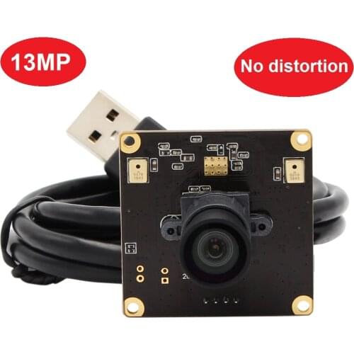 13MP NO distortion USB Camera Module UVC OTG MJEPG YUYV USB 2.0 Webcam Camera Board for Scanning
