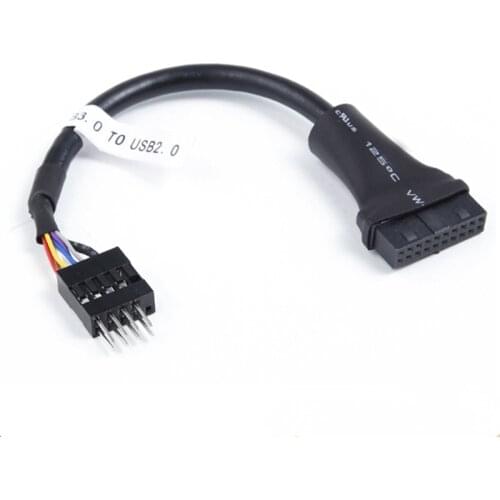 20CM high quality motherboard USB3.0 20Pin Female to USB 2.0 9Pin Male drive panel adapter cable Conversion Power Supply Cable
