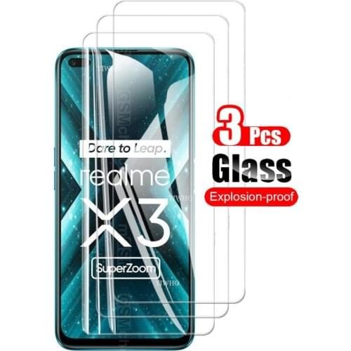 3PCS Protective Glass for realme x3 superzoom Screen Protector Tempered Glass For oppo realme x2 xt x 3 Camera Lens Safety Front