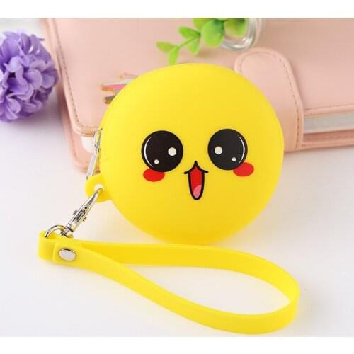 30PCS / LOT Novelty Silicone Coin Purse Small Round Pocket Zipper Earphone Holder Organizer Bag Snacks Coin Wallets