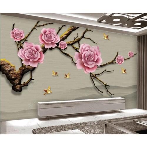 Custom mural 3d photo wallpaper Chinese style simple peony flower painting home decor living room wallpaper for wall 3 d