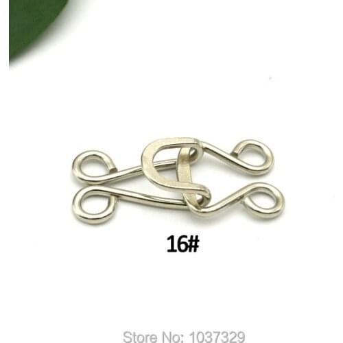 40sets/lot 16# big metal brass hook / eye for trousers/skirt hook eyes silver nickle color free shipping HE-028
