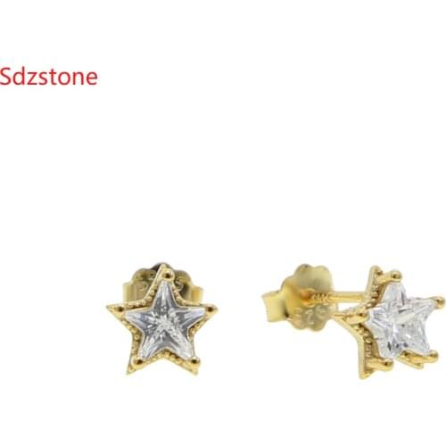 Authentic 100% 925 Sterling Silver Women Jewelry Fashion Cute Mini Star Stud Earrings For Women Girls Hot 2020
