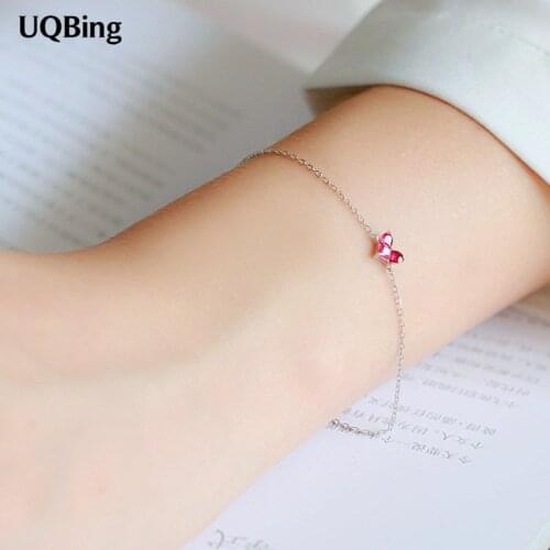 Bijoux Fashion Lovely Heart Shape CZ Zircon Charm Bracelet For Female 925 Sterling Silver Jewelry